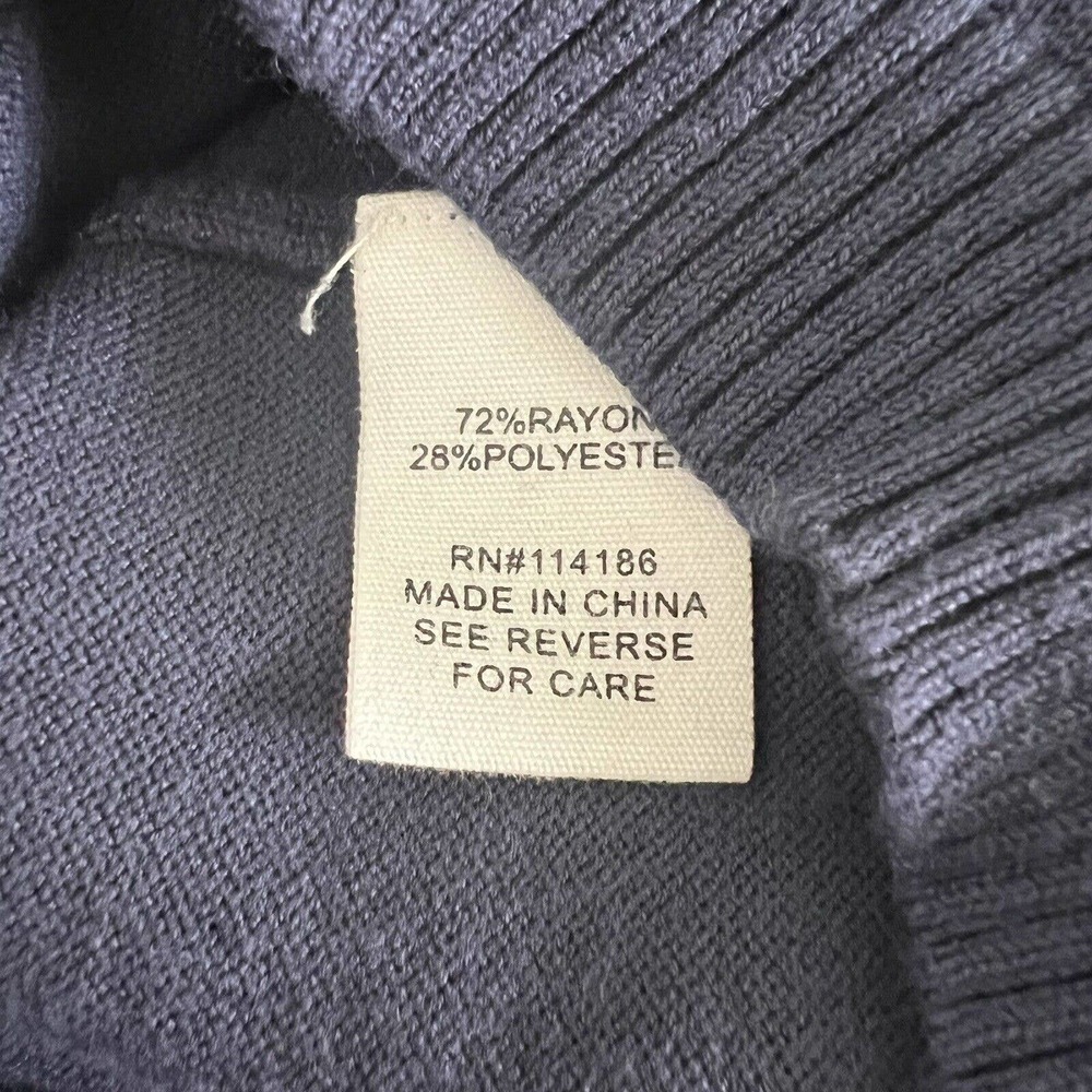 89th & Madison Blue & Gray Accented Cowl Neck High-Low Sweater - Size Medium - Picture 7 of 7